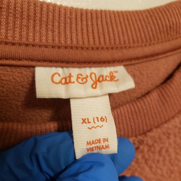 GIRLS FAUX FUR FLEECE SWEATSHIRT - by CAT & JACK - XL (16) - EX LONG - RN 17730 - Picture 3 of 4